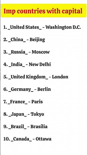 countries with capital #viral #favorite #entertainment #real #english #ppsc #exam
