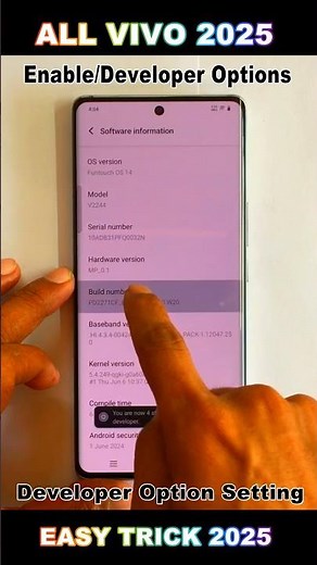 HOW TO ENABLE DEVELOPER OPTIONS IN ALL VIVO – OPEN HIDDEN OPTIONS DEVELOPER MODE 2025 #smartphone