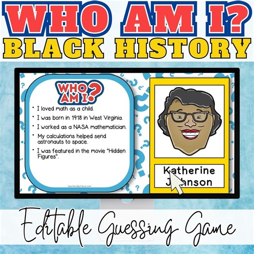 Black History Month Guess Who Game for Kids Who Am I Digital Guessing Game Black History Trivia Activity for the Classroom Homeschool - Etsy