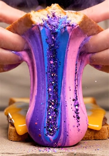 Today’s cheese pull: galaxy marshmallow fluff 😍🪐👽 Happy New Year! #asmr #oddlysatisfying #satisfying #2026 #galaxy