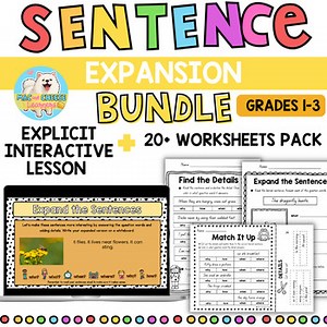 the Sentence Expansion BUNDLE | Expository Writing | Grades 1-3 Revolution