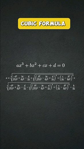 Formula for Cubic equation| new to you #maths