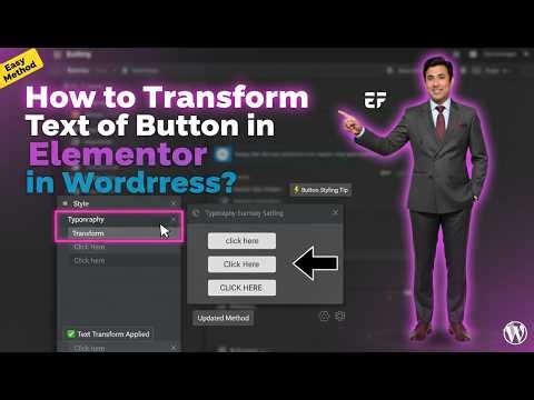 How to Transform Text of Button in Elementor in Wordpress?