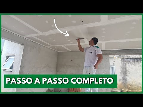 FORRO DE GESSO EM CASA COM LAJE APRENDA A FAZER PASSO A PASSO COMPLETO