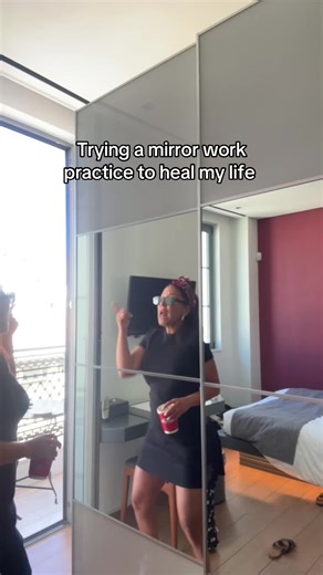 Have yall ever heard of mirror work? Here’s a simple mirror work practice: 1. Stand or sit in front of a mirror. 2. Look gently into your own eyes. 3. Say a healing affirmation, e.g., “I am worthy of love and joy” or “I forgive myself and set myself free.” 4. Notice and tend to any emotions or resistance. Practice self compassion. 5. Try daily, even for just 1–2 minutes.