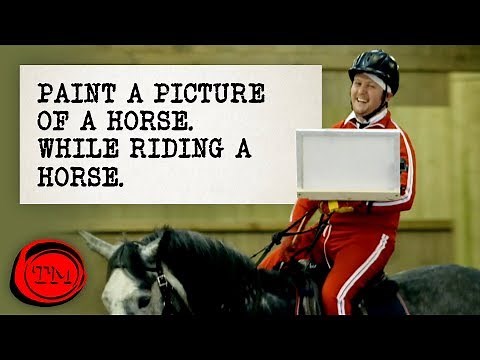 Paint A Picture Of A Horse, While Riding A Horse | Full Task | Taskmaster