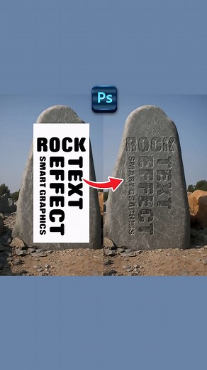 Smart Graphics on Instagram: "Stone Engraving text effect - Adobe Photoshop short tutorial"