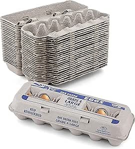MT Products Printed Empty Egg Cartons Holds 12 Eggs - Cardboard Crate for Eggs (Pack of 15) - Made in USA