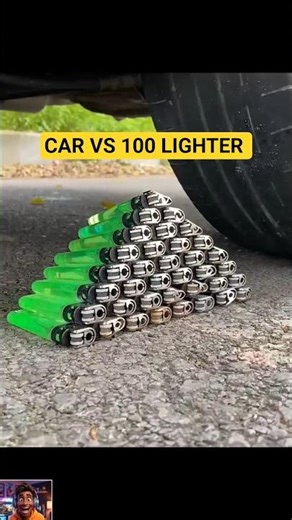 Car vs 100 Lighters! 🚗🔥 #Shorts #viral