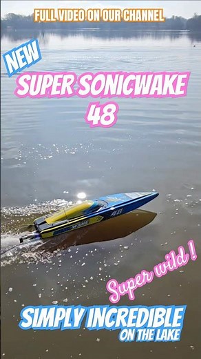 Big & Fast! New Super Sonic Wake 48 Out on the Lake Wow #rc #rcspeedboat #proboat #rcboat #fastboat