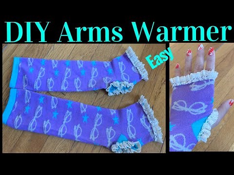How To Make Your Own Arm Warmers From Knee-High Socks DIY Fancy Arm Warmers With Laces Easy Tutorial