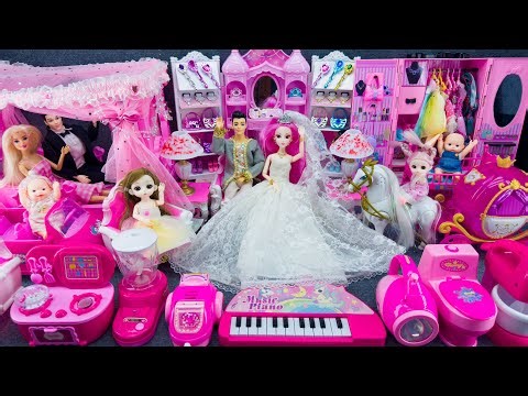 21 Minutes Satisfying Unboxing Barbie Princess Wedding Bedroom Dress Up Playset ASMR | Review Toys