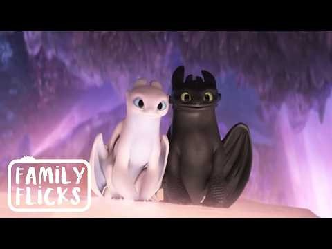 The Love Story of Toothless & Light Fury | How to Train Your Dragon 3 (2019) | Family Flicks