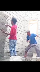Another great technique sticking the mud on block wall (Plastering process) | Andris Brick Art