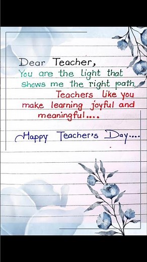 Teachers day Card writing in english|Teachers Day 2025 | Teachers Day letter | Teachers Day Card