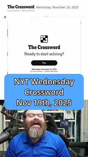 NYT Crossword Wednesday, Nov 19th, 2025 #crossword #NYTGames #rangsk | Rangsk Puzzles