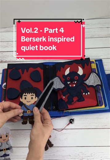 Kid-friendly quiet book inspired by Berserk — volume two. Zodd page with a matching memory game, designed to be soft, playful, and not scary. Disclaimer: This is a handmade, non-commercial fan project and not for sale. It’s meant to be soft, simplified, and playful. Please be kind. All rights to the characters, names, and the original work belong to the respective rights holders. This project is not affiliated with or endorsed by the official rights holders. #berserk #quietbook #feltbook #crafti
