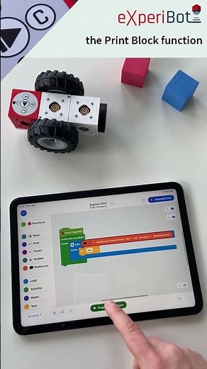 eXperiBot Learning Robot Feature: Print Block #school #robotics #blockly