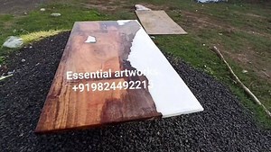 Pure white epoxy resin tabletop with natural wood #epoxy #resinart #epoxyresin #epoxyart #handmade #exclusive #artwork | Essential Artworks