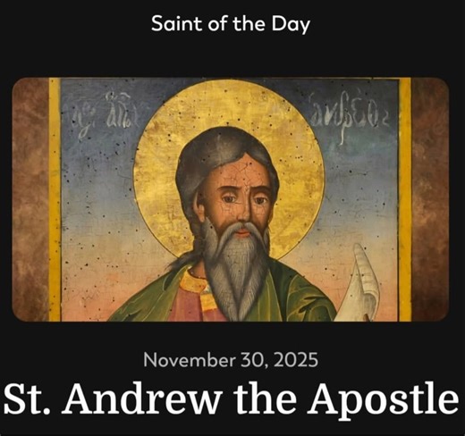 St. Andrew the Apostle was born in the town of Bethsaidaon near the 'Sea of Galilee, the brother of Simon Peter, and both were fishermen by trade. Andrew is often described as a man of great faith, and he is known for his initial encounter with Jesus. As a disciple of John the Baptist, he was present when John proclaimed Jesus as the lamb of God. Immediately recognizing Jesus as the Messiah, Andrew followed Him and became one of the frst to be called as a disciple. He then brought his brother Si