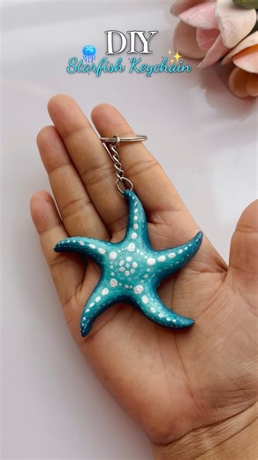 DIY Cute Keychain💖 | DIY Starfish🪼Keychain #diy #craft #keychain #cutekeychain #keychaincraft