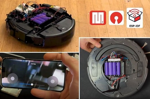 Hacking Roomba: Turn Your Vacuum into a Web-Controlled Robot with ESP32