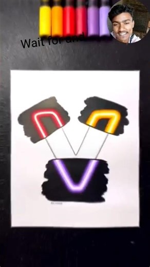 How to draw 3D Neon Art Step by Step! 🎨✨ #shorts #art