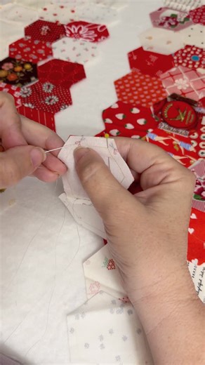 If you have never tried sewing hexagons or any English paper pieced (EPP) pattern without papers, you are missing out. Yep, you can hand-sew EPP without papers. And if you have never stamped your hexagons with both the seam line and cutting line straight onto your fabric, ready to snip and stitch, you are ABSOLUTELY missing out. I am stitching up a new pattern and will be sharing exactly how I stamp and hand-piece hexagons (and other shapes) very soon. Want first dibs? Make sure you are subscrib