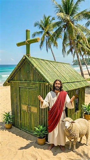 Handmade Palm Leaf Sculpture of Jesus Christ