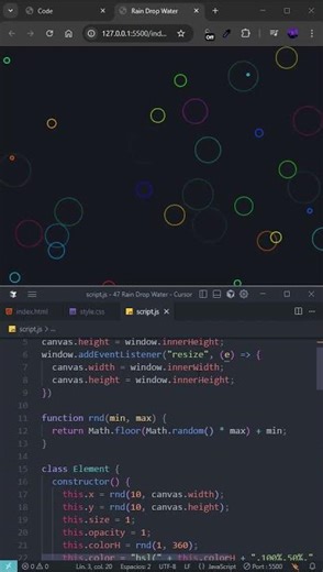 Rain Drop Water #programación #htmlcss #javascript #animation #inspiration #love