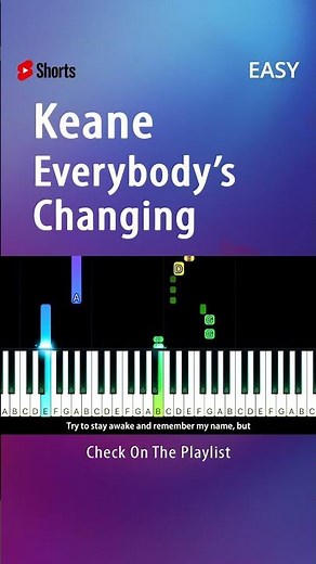 Keane - Everybody’s Changing - EASY Piano TUTORIAL by Piano Fun Play #YouTubeShorts #shorts