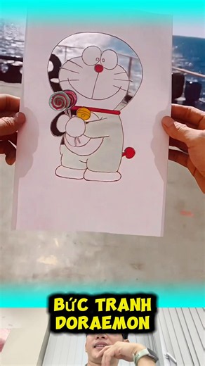 Tranh Doraemon đổi màu theo trời biển – nhìn 1 lần chưa chắc nhận ra! 😱🎨