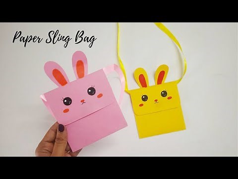 Bunny Paper Sling Bag for Kids | How to Make a Paper Purse | Craft for Kids | DIY
