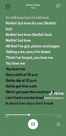 Broken Clocks- SZA 🤍 #fypシ゚viral #songs #viralsongs #SZA #tiktoksounds #2023