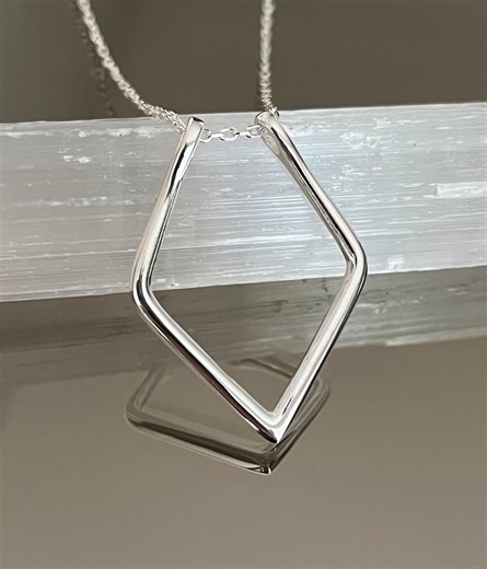 Sterling Silver Geometric Ring Holder Necklace: Wedding Ring Keeper - Etsy