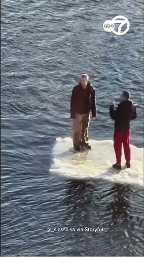 Men Spotted Floating on Ice on River in St Petersburg, Russia