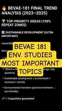 BEVAE-181 Environmental Studies | Top Priority Areas & Important Zones | Repeated MCQs | IGNOU Exam