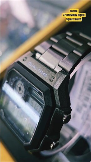 Square Shape Digital Watch by Sonata ⌚ | Model 77134PM06W