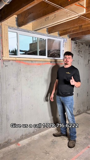 Prestige Valley Construction on Instagram: "Just a quick video on the process of installing a window in a concrete foundation! This is the same process for a window or a door. We will share a full start to finish video soon but this is just a brief explanation. From the exterior we excavate around the foundation where we want our window well or door to go, then we frame temporary support walls or use columns to suspend the load, then we cut out a portion of the concrete foundation as necessary f