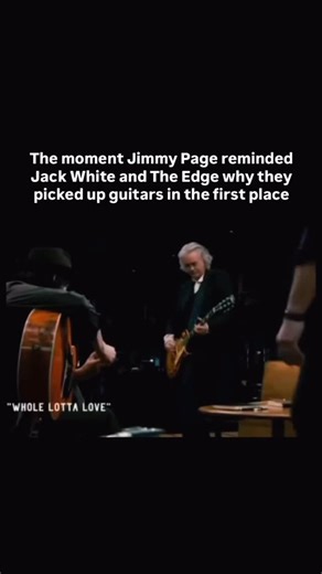 🎸 Rock History 🎸 | In It Might Get Loud, Jimmy Page of Led Zeppelin picks up his guitar and plays “Whole Lotta Love” in front of Jack White and The Edge. Two... | Instagram