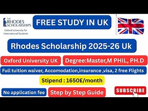 How to Apply for Rhodes Scholarship in UK 2025-26 | Step-by-Step Guide (Fully Funded)
