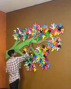 Butterfly tree DIY craft using Paper #crafts #tree #idea #homedecor | Deep's CRAFT