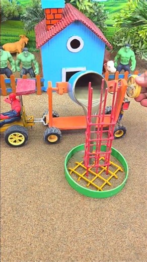 😱 Amazing Mini Tractor Making Cement Pillar | Real Working DIY Machine #shorts #youtubeshorts