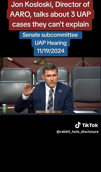 Jon Kosloski Discusses Unexplained UAP Cases in Senate Hearing