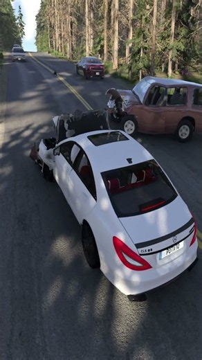 Head-On Crash! Airbags Deploy in Mercedes CLS C218 | BeamNG.drive 0.39 #beamngdrive #gameplay