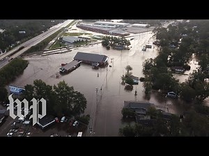 Drone video shows streets underwater in Lumberton, N.C.