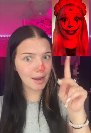 Color changing clown makeup result
