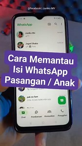 1.8M views · 10K reactions | Cara memantau isi WhatsApp pasangan / anak #tipsdantrik #tutorial #whatsapp | Juniko MV | Facebook