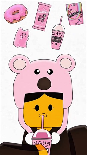 PINK Food CUTE KOALA Kid MUKBANG 🐨🩷 | 99 Nights in the Forest #99NightsInTheForest #RobloxShorts