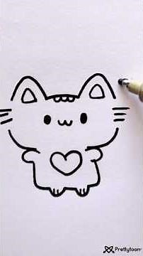How to Drawi a Super Cute funny Kitty! 🐱💖 | Easy Kawaii Cat Drawing